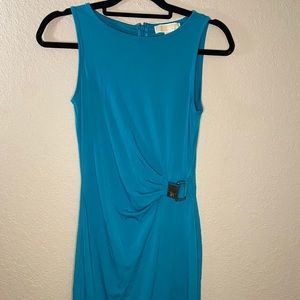 Michael Kors aqua blue dress with buckle on waist